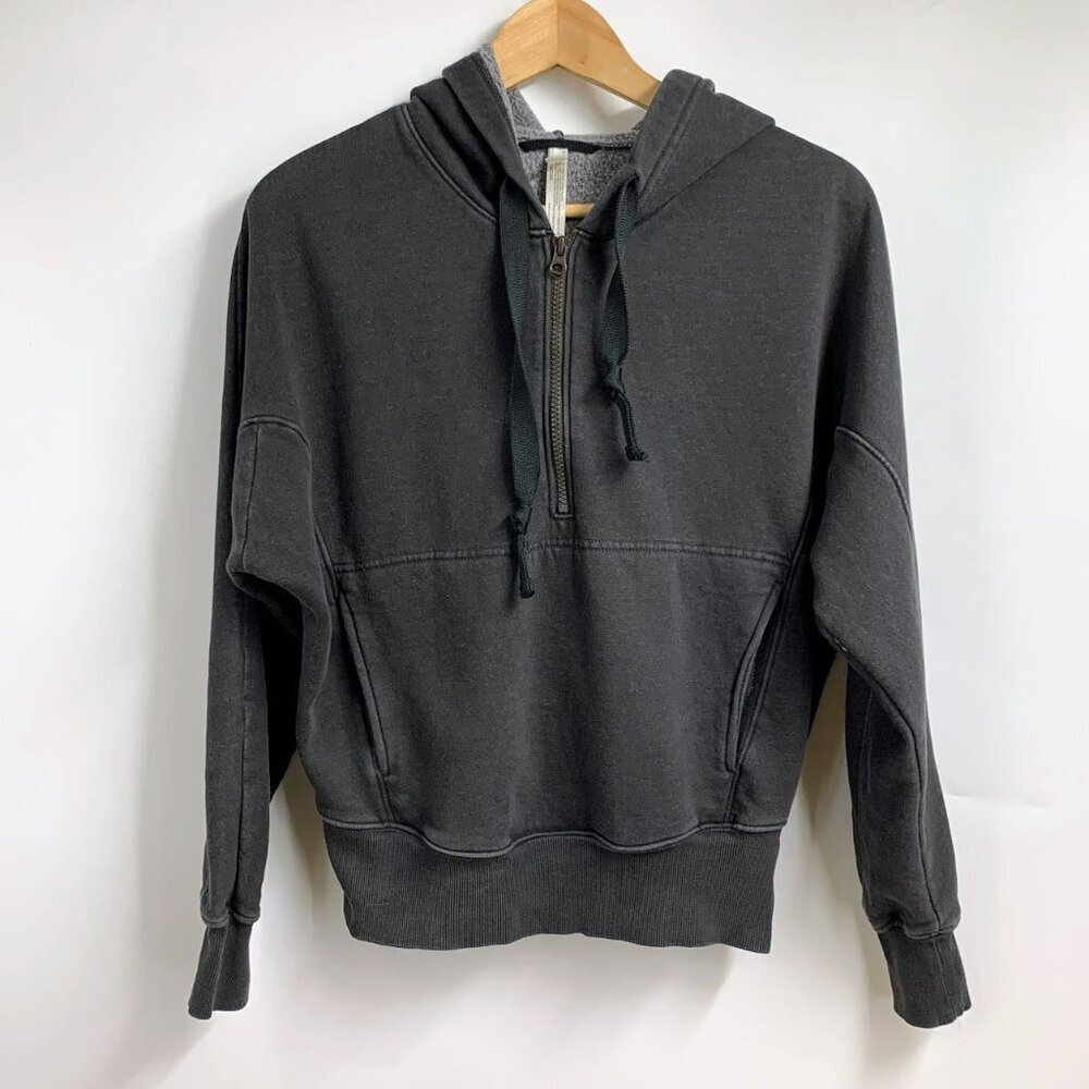 Free People Women's Think Future Tapered Cropped Full Zip Hoodie Size XS
